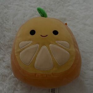 Squishmallows Orange Plush with Green Leaf(MINI)